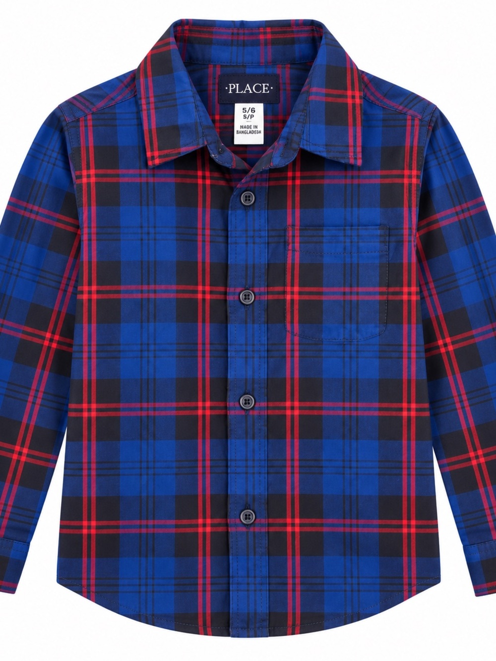 Kids Blue Red Plaid Shirt